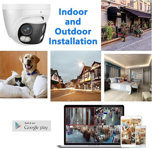 كاميرا بانورامية 8 ميجابكسل 4K بعدسة مزدوجة PoE IP Security خارجية بزاوية واسعة 180 درجة، رؤية ليلية بالألوان الكاملة 24/7، غلاف معدني، H265، IP66، NVR أو Windows PC مطلوب، كاميرا Onvif PoE IP، متوافقة مع NDAA in Saudi Arabia