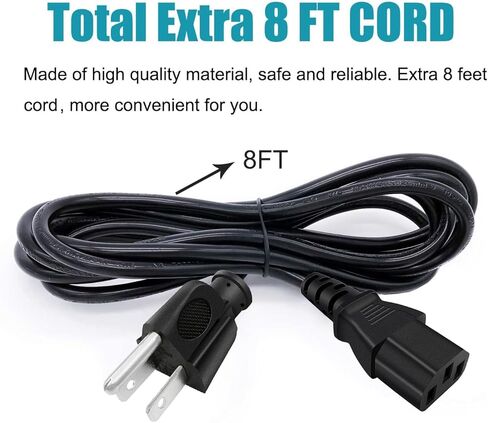 8ft استبدال كابل الطاقة لأداء فانكيو المحمولة V600 V610 V620 V630 الترفيه 510 العارض 3 الشق C13 التيار المتناوب الحبل in Kuwait