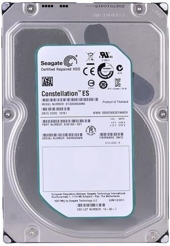 محرك الأقراص الصلبة Seagate Constellation سعة 2 تيرابايت SATA/300 ES بسرعة 7200 دورة في الدقيقة وسرعة 64 ميجابايت في الثانية (متجدد) in Kuwait