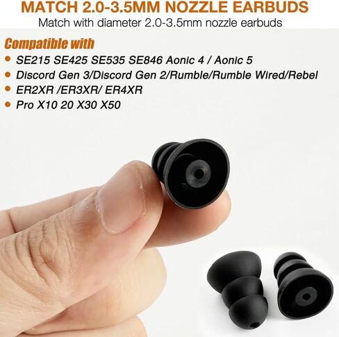 استبدال أطراف الأذن ذات الحافة الثلاثية لجهاز Elgin Discord Gen 3/ Gen 2/ Rumble/Rumble Wired & Se846 Se535 Se215 Aonic4 Aonic5 & Etymotic ER2XR / ER3XR / ER4XR & ISOtunes PRO، 5 أزواج in Saudi Arabia