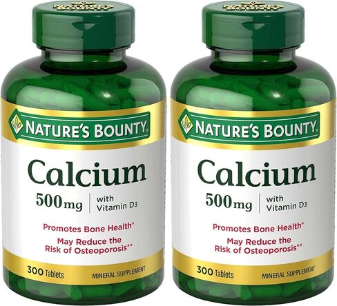 Nature's Bounty Calcium Plus 500 mg Vitamin D3, Immune Support & Bone Health, 300 Tablets in Kuwait