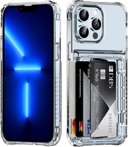ACANDYA لهاتف iPhone 13 Pro Max Case Wallet حافظة هاتف واقية شفافة مع حامل بطاقة الائتمان حماية شديدة التحمل مضادة للصدمات ومضادة للخدش وغطاء مضاد للأصفر لهاتف iPhone 13 Pro Max 6.7 بوصة شفاف in Saudi Arabia