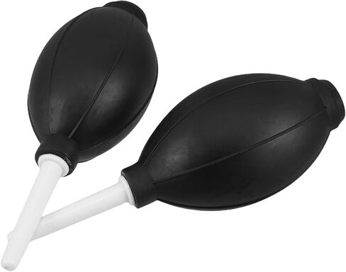 2pcs Rubber Air Blower Bulb for Camera Lens and Electronics Cleaning, Dust Removal Pump for Digital Devices and Keyboard Maintenance, Black Bulb with White Handle in Kuwait