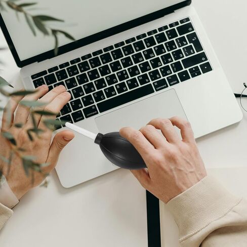 2pcs Rubber Air Blower Bulb for Camera Lens and Electronics Cleaning, Dust Removal Pump for Digital Devices and Keyboard Maintenance, Black Bulb with White Handle in Kuwait