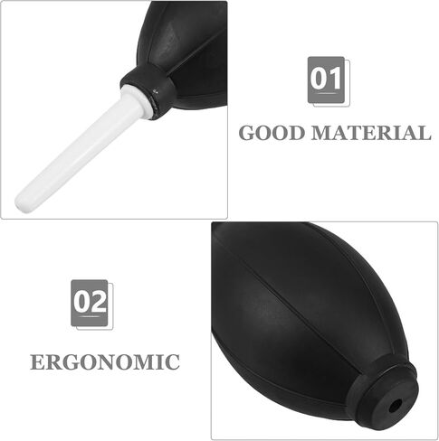 2pcs Rubber Air Blower Bulb for Camera Lens and Electronics Cleaning, Dust Removal Pump for Digital Devices and Keyboard Maintenance, Black Bulb with White Handle in Kuwait