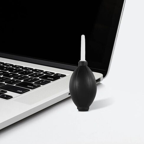 2pcs Rubber Air Blower Bulb for Camera Lens and Electronics Cleaning, Dust Removal Pump for Digital Devices and Keyboard Maintenance, Black Bulb with White Handle in Kuwait