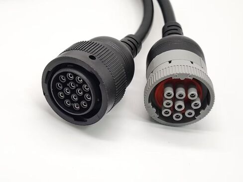 Elecbee DB15 Female to Cat 9-Pin Male و14-Pin Female J1939 Y Cable Truck أداة تشخيصية 70 سم، متوافقة مع الشاحنات الثقيلة والحافلات وآلات البناء والمعدات الصناعية in Kuwait