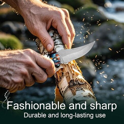 Tribal Pocket Knife Set 4-Pack – High Carbon Steel Pocket Knives with Native American Designs – Compact Folding Knife Set for Camping, Hunting, Hiking & Outdoor For Gifts in Saudi Arabia