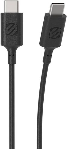 SCOSCHE StrikeLine USB Type C/USB-C to USB Type C/USB-C Quick Charge & Sync Cable with 480 Mbps Transfer Rate - Compatible with Samsung Galaxy S8/S8 Plus, HTC 10,New Apple Macbooks Black (CC23) in Saudi Arabia