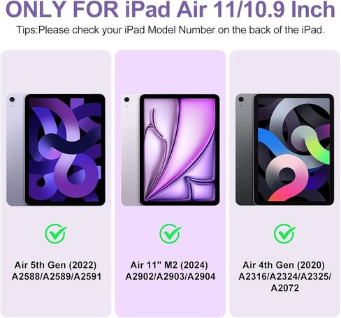 Keyboard Case for iPad Air 11-inch (M3 2025 / M2 2024) & iPad Air 5th 4th Generation, Wireless Detachable Keyboard with Pencil Holder for iPad Air 11 2024, Purple in Kuwait