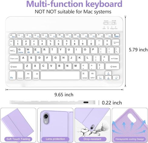 Keyboard Case for iPad Air 11-inch (M3 2025 / M2 2024) & iPad Air 5th 4th Generation, Wireless Detachable Keyboard with Pencil Holder for iPad Air 11 2024, Purple in Kuwait