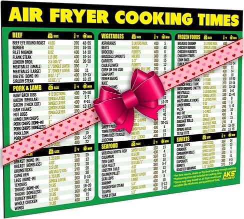 Air Fryer Cooking Times Magnetic Cheat Sheet - Quick Reference Guide 2026 in Saudi Arabia