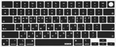 XSKN Korean Language Black US Layout Keyboard Cover Skin for 2022 2023 2024 2025 MacBook Air 13.6 15.3 inch M2 M3 M4 with Touch ID A2681 A3113 A3240 A2941 A3114 A3241 in Saudi Arabia