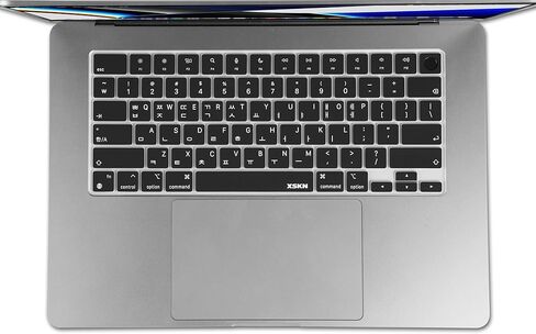 XSKN Korean Language Black US Layout Keyboard Cover Skin for 2022 2023 2024 2025 MacBook Air 13.6 15.3 inch M2 M3 M4 with Touch ID A2681 A3113 A3240 A2941 A3114 A3241 in Saudi Arabia