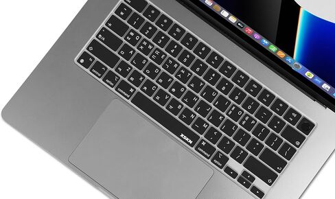 XSKN Korean Language Black US Layout Keyboard Cover Skin for 2022 2023 2024 2025 MacBook Air 13.6 15.3 inch M2 M3 M4 with Touch ID A2681 A3113 A3240 A2941 A3114 A3241 in Saudi Arabia