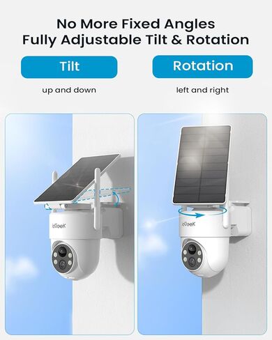 ieGeek Solar Security Camera Wireless Outdoor – 2K 3MP WiFi Camera with Removable Solar Panel, Long Battery Life, 360° Pan Tilt, Color Night Vision, AI Detection, 2-Way Audio, IP65 for Home Security in Kuwait