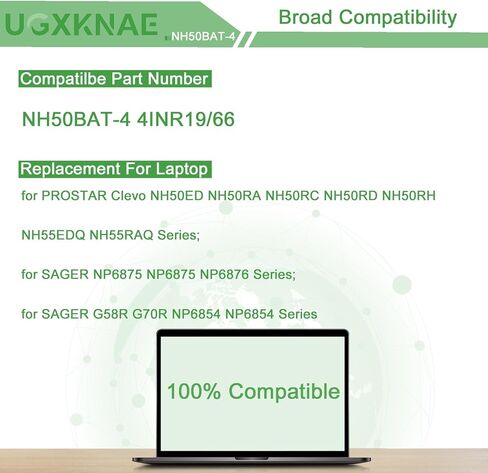NH50BAT-4 استبدال بطارية الكمبيوتر المحمول PROSTAR Clevo NH50RA NH55RCQ NH50ED NH70RAQ NH57RA NH57RC HASEE Thunderobot 911ME CT7NA G7-CT7NK G8-CT7NT Z7-CT7VH Gigabyte A5 X1 41 Wh 2750 مللي أمبير 14.6 فولت in Kuwait