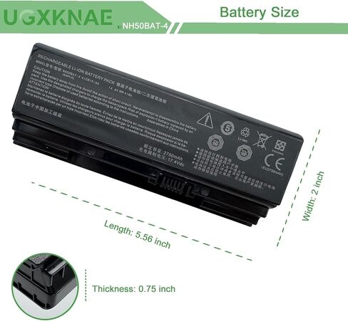 NH50BAT-4 استبدال بطارية الكمبيوتر المحمول PROSTAR Clevo NH50RA NH55RCQ NH50ED NH70RAQ NH57RA NH57RC HASEE Thunderobot 911ME CT7NA G7-CT7NK G8-CT7NT Z7-CT7VH Gigabyte A5 X1 41 Wh 2750 مللي أمبير 14.6 فولت in Kuwait