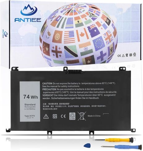 بطارية ANTIEE 74WH 357F9 لأجهزة Dell Inspiron 15 7000 Gaming 15 7559 i7559 7557 i7557 5577 7567 5576 7566 i7559-5012GRY i5577-7342blk-pus INS15PD P65F P65F001 الكمبيوتر المحمول P57F 71JF4 071JF4 0GFJ6 0357F9 in Kuwait