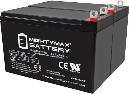 Mighty Max Battery 12V 9AH NB SLA Replacement Battery Compatible with Duracell Dura12-9NB - 2 Pack in Saudi Arabia