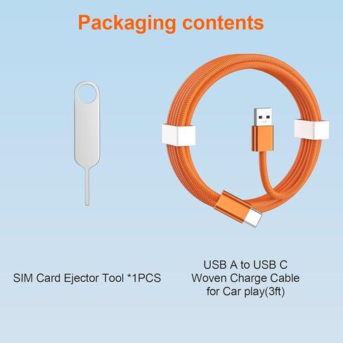 كابل شاحن سيارة USB A إلى USB C لهاتف iPhone 17 16 بطول 3 أقدام، سلك شحن سريع مجدول من النوع C وتشغيل السيارة لهاتف iPhone 17 Pro Max 16e 16 Pro Max 15/iPad 11 10th لهاتف Samsung S25 S24 S23 Ultra Pixel Phone، برتقالي in Kuwait