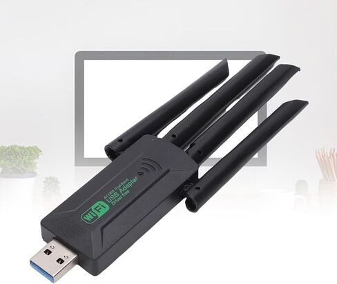 Wireless USB WiFi Adapter for Desktop PC Laptop, 5G 2.4G Dual Band 1300Mbps USB Adapter, Network Adapter Receiver with Antenna for Desktop PC Laptop in Saudi Arabia