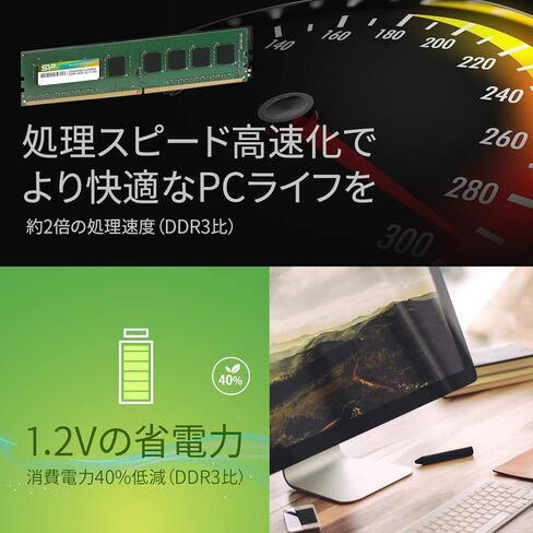 سيليكون باور DDR4-2400 (PC4-19200) 4 جيجابايت 288Pin 1.2V CL17 SP004GBLFU240N02 ذاكرة الكمبيوتر المكتبي باللون الأخضر in Saudi Arabia