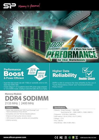 سيليكون باور DDR4-2400 (PC4-19200) 4 جيجابايت 288Pin 1.2V CL17 SP004GBLFU240N02 ذاكرة الكمبيوتر المكتبي باللون الأخضر in Saudi Arabia