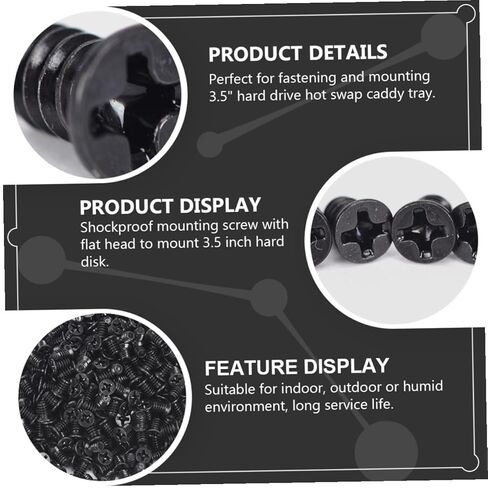 100pcs 3.5-inch Hard Disk Screws for Computer Case, PC Chassis Replacement Screws for Hard Drive Mounting and Hot Swap Installation in Saudi Arabia