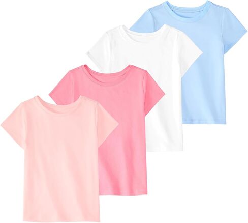 Garanimals Toddler Girl Strawberry T-Shirt, Size 6T, 4-Pack | Short Sleeve Tees, Kids Casual Crew Neck, Solids, Graphics, and Patterns, Pull-On Top, OEKO-TEX Standard 100 Certified in Kuwait