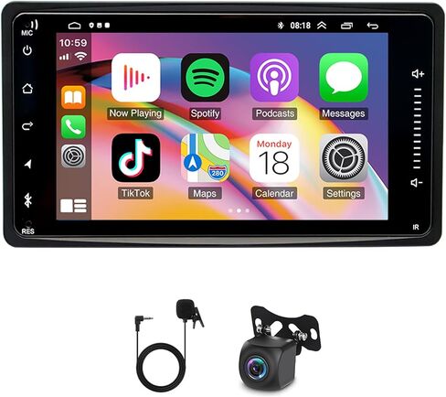 Android 14 Double Din Car Stereo Upgrade Radio for Mitsubishi Lancer 2008-2017,7" Touchscreen Wireless Carplay Android Auto GPS WiFi Bluetooth RDS DSP SWC Mirrorlink Mic Backup Camera in Saudi Arabia