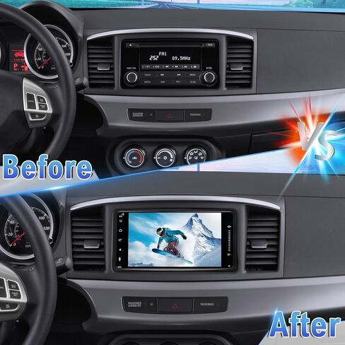 Android 14 Double Din Car Stereo Upgrade Radio for Mitsubishi Lancer 2008-2017,7" Touchscreen Wireless Carplay Android Auto GPS WiFi Bluetooth RDS DSP SWC Mirrorlink Mic Backup Camera in Saudi Arabia