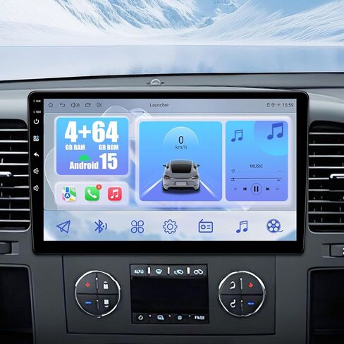 راديو سيارة Android 15 لسيارة Chevy Silverado 2007-2013: 4G+64G 10 بوصات تعمل باللمس للسيارة GMC Sierra 1500 Yukon Tahoe Equinox Buick Enclave، CarPlay&Android Auto، بلوتوث، واي فاي، كاميرا احتياطية in Kuwait