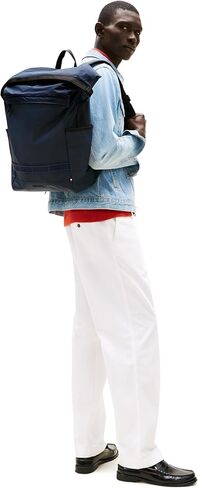 Tommy Hilfiger Mens Colour Rolltop Backpack, Space Blue in Saudi Arabia