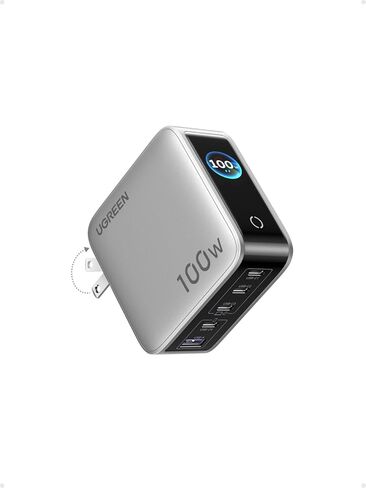 شاحن UGREEN Nexode Pro 100W GaN USB C، كتلة شاحن حائط سريع من النوع C بـ 5 منافذ مع شاشة ذكية متوافقة مع MacBook Pro/Air، iPhone 17/16 Series، Galaxy، iPad Pro، Steam Deck in Kuwait