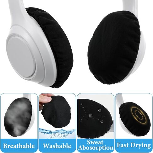 3 Pairs Headphone Earpad Covers, Washable Stretchable Headphone Earpad Covers, Sweatproof Ear Pads Protectors for Over-Ear Headphones Fit 3.5-4.3 Inch Ideal for Gym Gaming Aviation in Kuwait