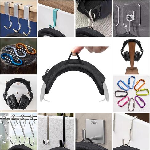 غطاء وسادة عصابة الرأس متوافق مع سماعات Anker Soundcore Space Q45، Life Q35، Q30، Q20، Q20i، Q20+، H30i Q11 Q11i، وسادة سميكة 6 مم، بدون سحاب منزلق، مع حلقة تعليق in Saudi Arabia