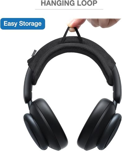 غطاء وسادة عصابة الرأس متوافق مع سماعات Anker Soundcore Space Q45، Life Q35، Q30، Q20، Q20i، Q20+، H30i Q11 Q11i، وسادة سميكة 6 مم، بدون سحاب منزلق، مع حلقة تعليق in Saudi Arabia