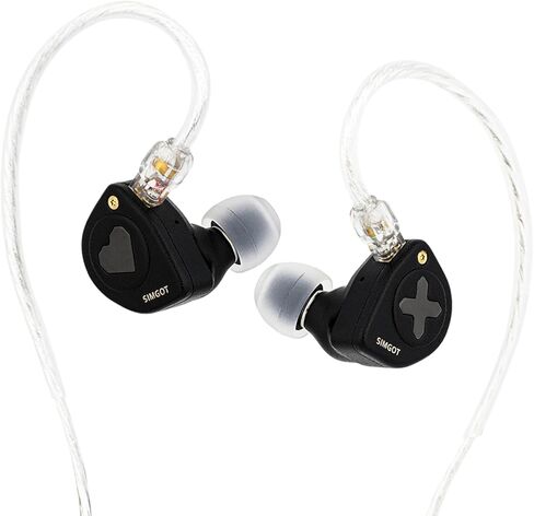 Linsoul SIMGOT EW300 DSP 1DD+1Planar+1PZT محرك هجين في شاشة الأذن، سماعات أذن سلكية IEM+ Kiwi Ears Flex Earbud Tips، استبدال سيليكون IEM in Kuwait