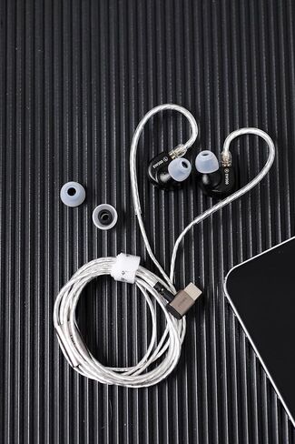 Linsoul SIMGOT EW300 DSP 1DD+1Planar+1PZT محرك هجين في شاشة الأذن، سماعات أذن سلكية IEM+ Kiwi Ears Flex Earbud Tips، استبدال سيليكون IEM in Kuwait