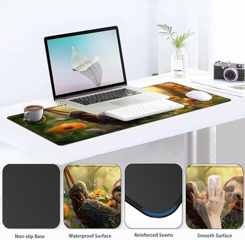 JVGFYNKL Large Gaming Mouse Pad Set, Ergonomic Memory Foam Keyboard Wrist Rest Support + Mouse Wrist Rest + Extended Desk Mat with Non-Slip Rubber Base, Cute Sloth Pattern Desk Pad in Saudi Arabia
