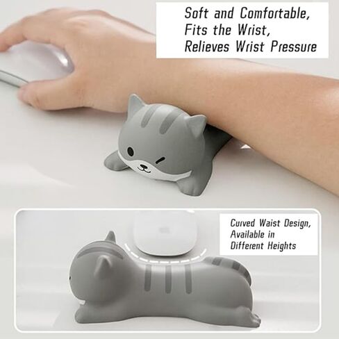 Cute Animal Shaped Computing Wrist Rests – Adorable Grey Rubber Wrist Cushion for Comfortable Typing & Mouse Use in Saudi Arabia