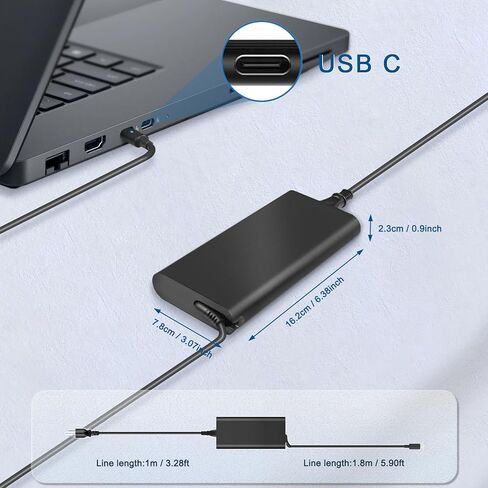 شاحن USB C 280 واط متوافق مع Dell Pro Max 18 16 Plus MB16250 MB18250 الكمبيوتر المحمول GB10 FCM1253 HA280PM240 DA280PM240 LA280PM240 Delta ADP-240KB BA محول in Saudi Arabia
