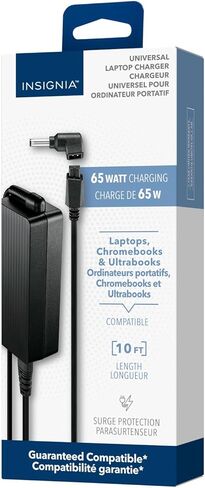 Insignia 65W Universal Laptop Charger Replacement Adapter 10 ft. Cable for Dell HP Acer Asus HP Dell Lenovo IBM Notebook Ultrabook Chromebook Surge Protection Power Supply in Saudi Arabia