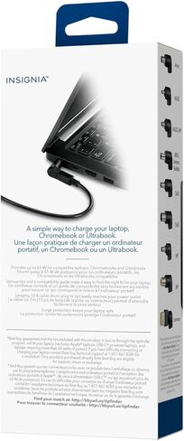 Insignia 65W Universal Laptop Charger Replacement Adapter 10 ft. Cable for Dell HP Acer Asus HP Dell Lenovo IBM Notebook Ultrabook Chromebook Surge Protection Power Supply in Saudi Arabia