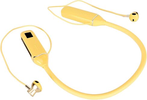 سماعات رأس SUNGOOYUE K1691 بشريط حول الرقبة مع إضاءة RGB، ومشغلات 14 مم، وبطارية 500 مللي أمبير في الساعة، ودعم بطاقة الذاكرة، وشحن TypeC، وهيكل من السيليكون وABS (أصفر) in Saudi Arabia