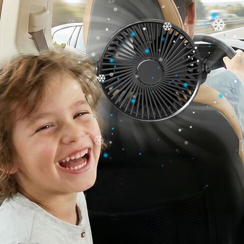Rechargeable Car Fan for Backseat Kids, Rechargeable Car Backseat Fan for Kids Rear Facing Back Seat (Battery Operated) in Kuwait