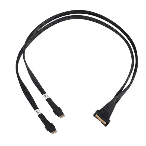 كابل ASHATA مزدوج مستقيم، كابل IO مرن عالي السرعة PCIe SFF TA 1016 74Pin إلى 2xSFF 8654 38Pin، التوصيل والتشغيل in Saudi Arabia
