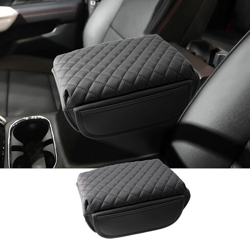 2023 2024 2025 2026 Chevy Colorado Center Console Cover for Chevy Colorado (WT/LT/Trail Boss/Z71/ZR2/ZR2 Bison), Waterproof &Comfy Leather Armrest Cover 2025 Chevy Colorado Accessories (Black) in Saudi Arabia