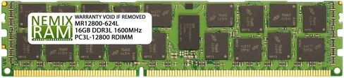 NEMIX RAM 16GB (1X16GB) DDR3 1600MHZ PC3-12800 2Rx4 1.35V 240-PIN ECC RDIMM متوافق مع ذاكرة الخادم المسجلة Supermicro MEM-DR316L-SL04-ER16 in Kuwait